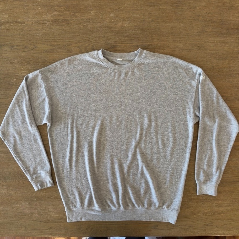 ALO Yoga Soho Crewneck Oversized Pullover-Athleisure Soft Sweater-Lght Grey-Sz M
